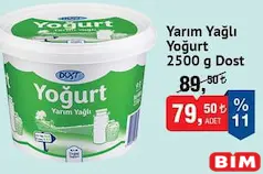 DOST YARIM YAĞLI YOĞURT 2500 G fiyat ve kampanya bilgisi